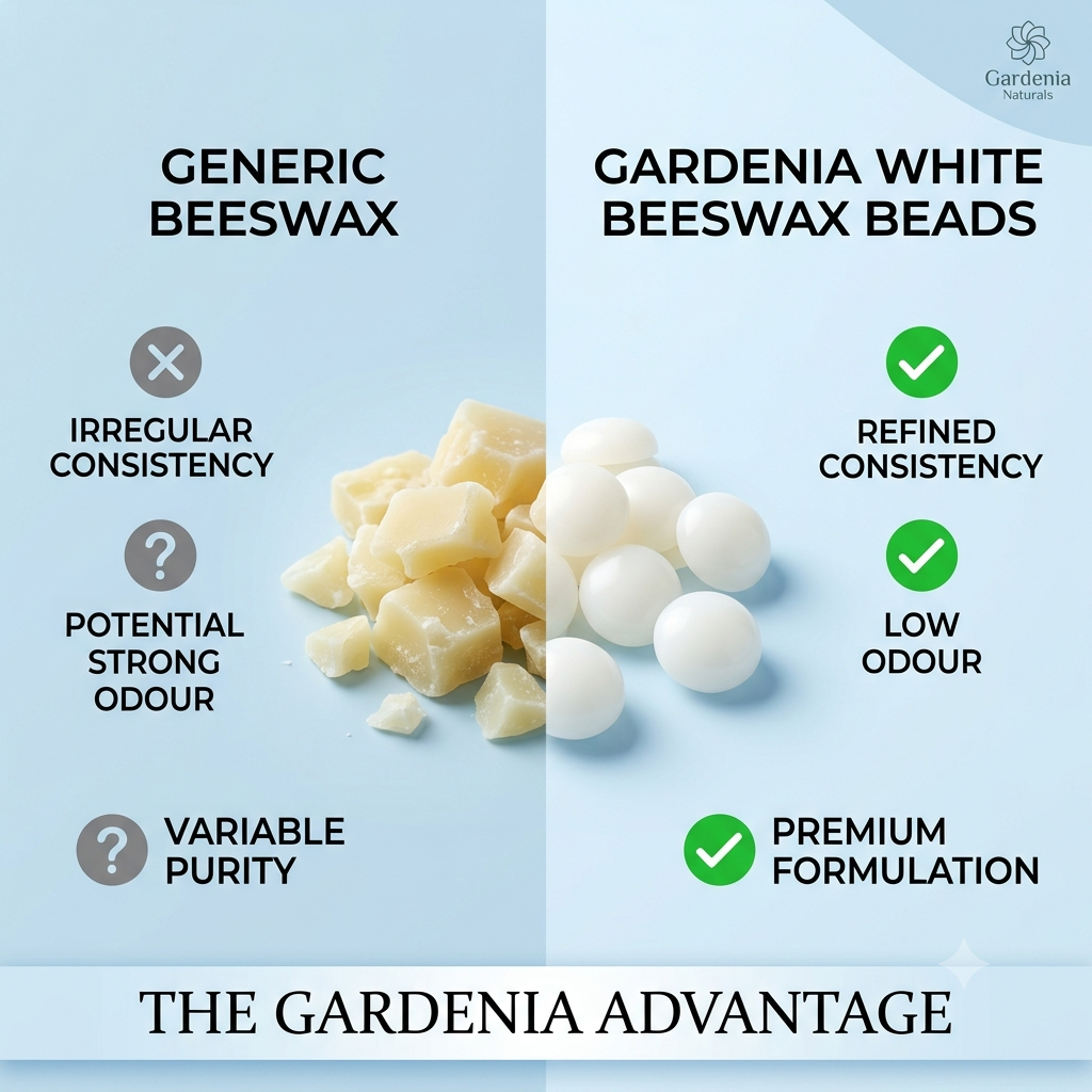 Bees Wax Beads White EasyMelt Refined Wax for Lip Balms Salves - Natural ingredient for professional and DIY cosmetic use