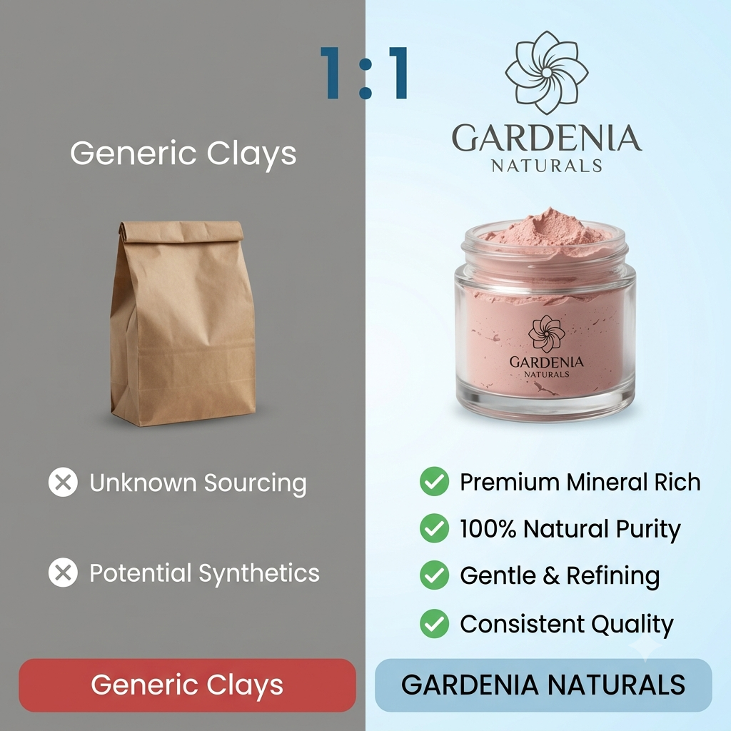 Pink French Clay Gentle Mineral Clay for Sensitive Mature Skin - Natural ingredient for professional and DIY cosmetic use
