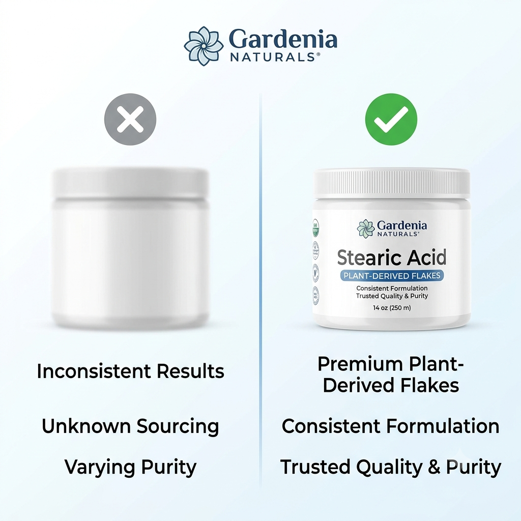 Stearic Acid Natural Thickener Hardener for Soap Lotions - Natural ingredient for professional and DIY cosmetic use