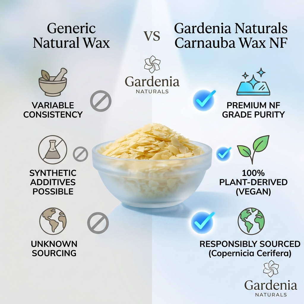 Carnauba Wax NF Flakes Hard Vegan Wax for HighGloss Balms Polishes - Natural ingredient for professional and DIY cosmetic use