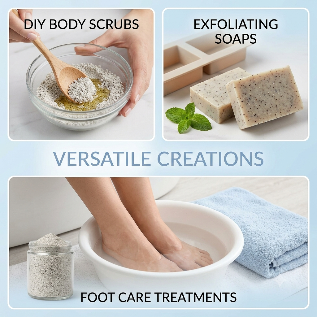 Pumice Powder Coarse Natural Volcanic Rock Exfoliant for HeavyDuty Hand Foot Scrubs - Natural ingredient for professional and DIY cosmetic use