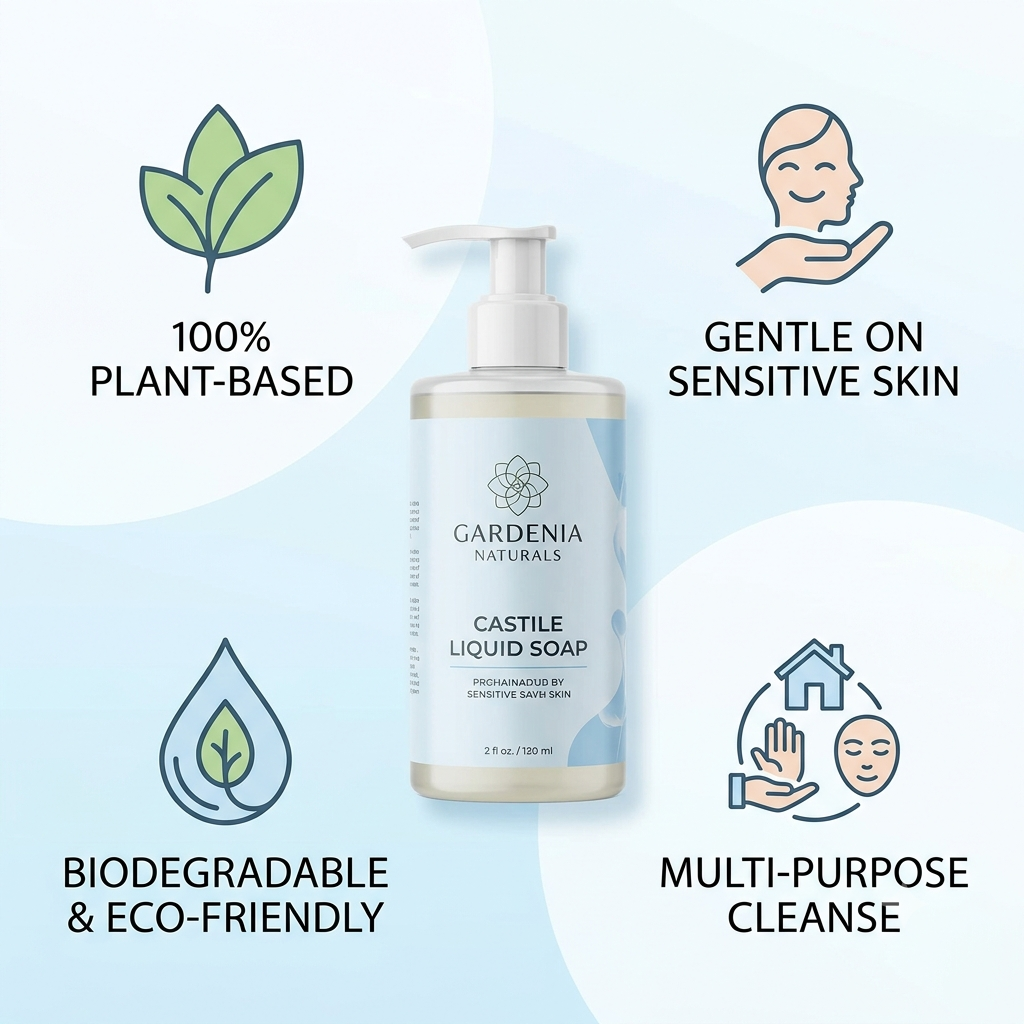 Castile Liquid Soap Gentle Natural Cleansing Base - Natural ingredient for professional and DIY cosmetic use