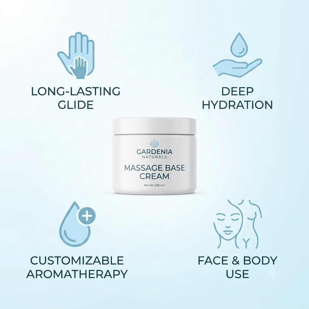 Massage Base Cream Deep Hydration Base for Massage Therapy - Unscented natural cosmetic base cream for skincare formulations