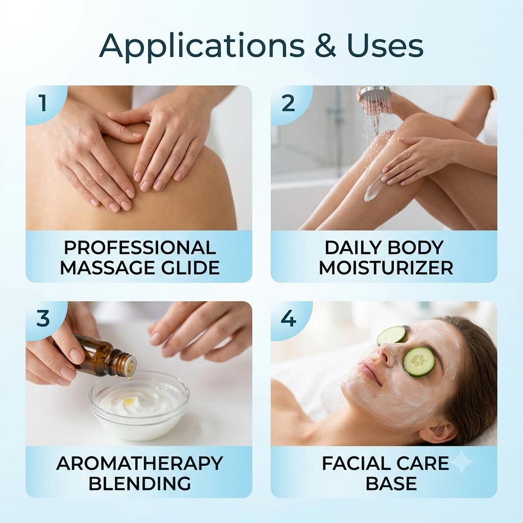 Massage Base Cream Deep Hydration Base for Massage Therapy - Unscented natural cosmetic base cream for skincare formulations