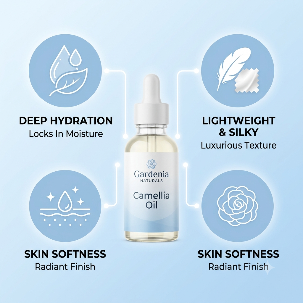 Camellia Oil (Camellia oleifera) – Elegant Camellia Tea Seed Oil for Face & Hair Radiance
