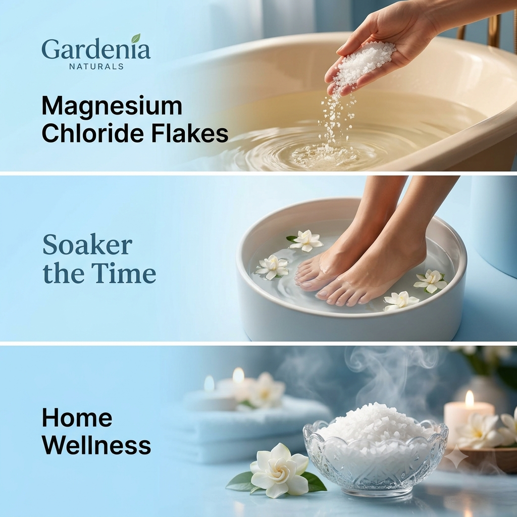 Magnesium Salt Magnesium Chloride Flakes HighAbsorption Magnesium Salt for Recovery Baths - Mineral-rich natural bath salt for relaxation and detox