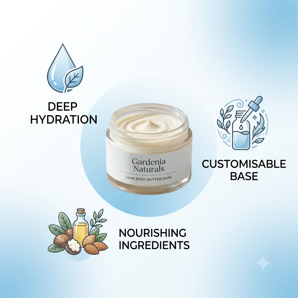 Body Butter Base Vegan Unscented Rich Moisturiser Cream - Unscented natural cosmetic base cream for skincare formulations