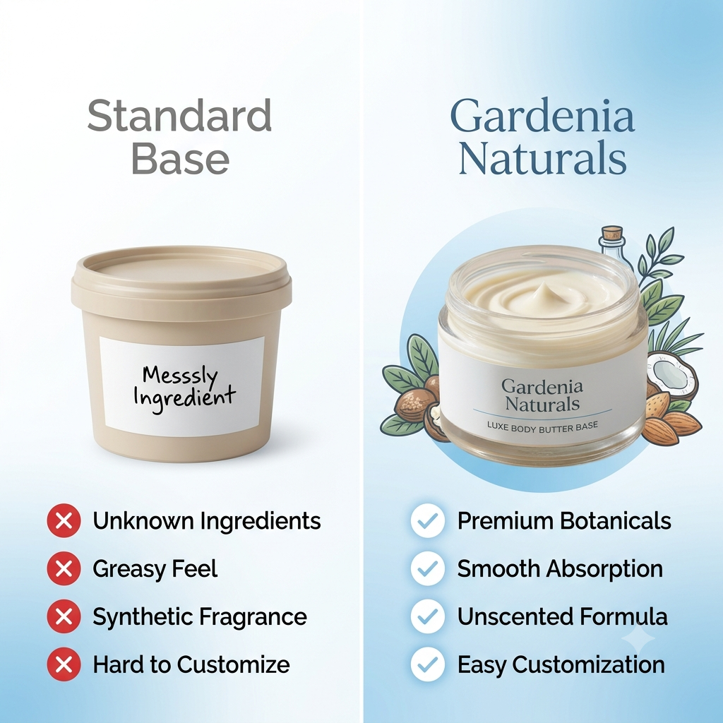 Body Butter Base Vegan Unscented Rich Moisturiser Cream - Unscented natural cosmetic base cream for skincare formulations