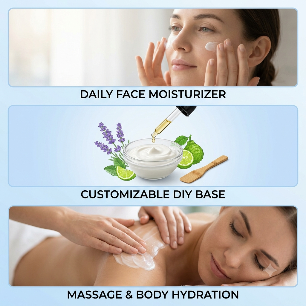 Nut Free Base Cream Vegan Gentle Moisturising Cream Base - Unscented natural cosmetic base cream for skincare formulations