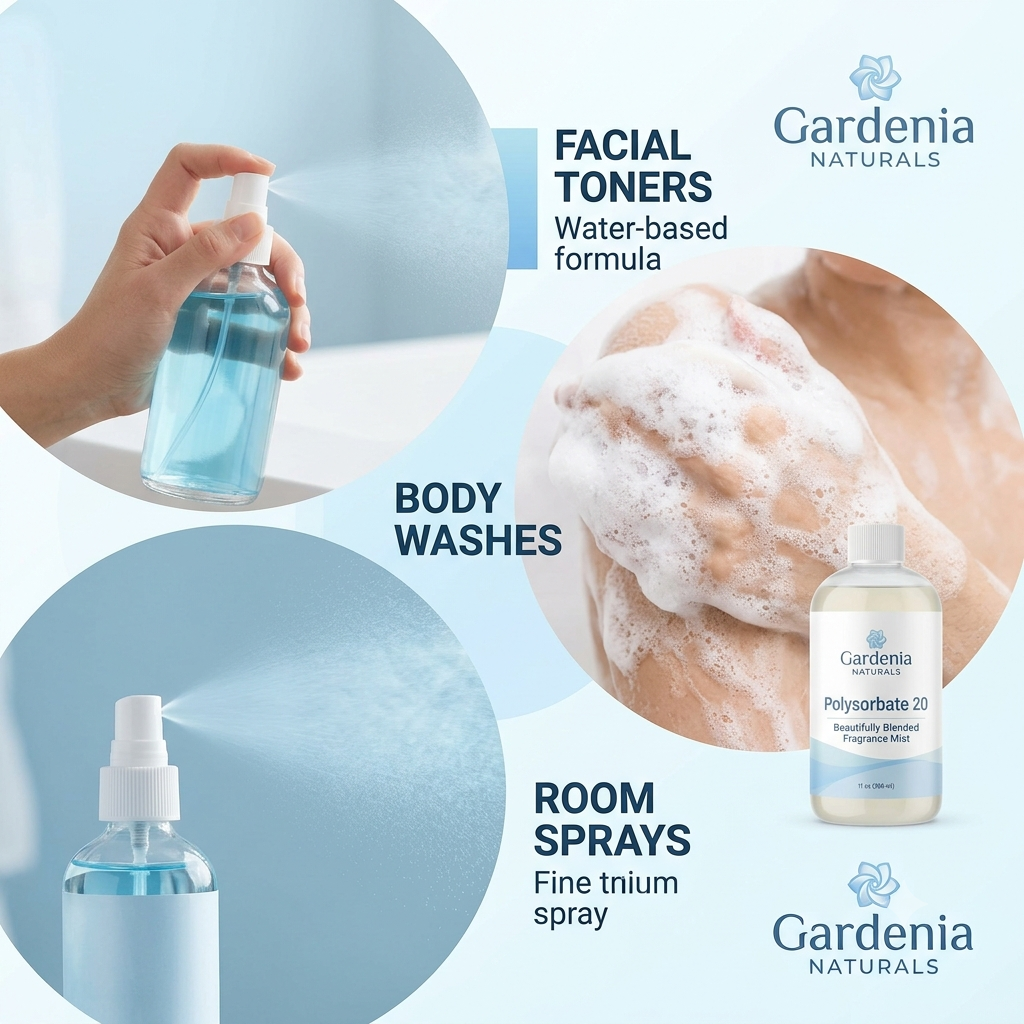 Polysorbate 20 Solubilizer for Essential Oils in Room Sprays Linen Mists - Pure natural carrier oil for skincare and aromatherapy