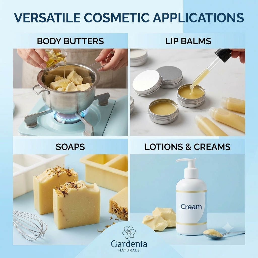 Cocoa Butter Stable fat with a delicious chocolate aroma - Natural ingredient for professional and DIY cosmetic use