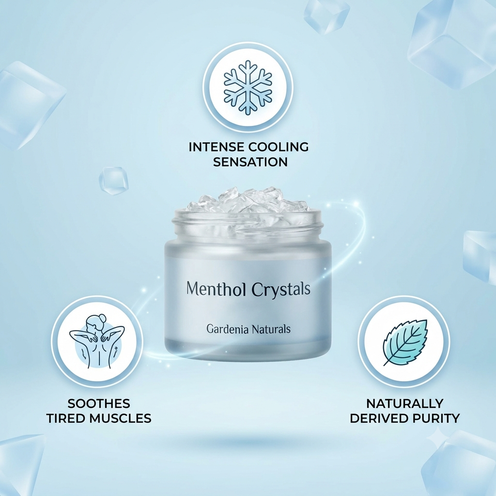 Menthol Crystals Intense Cooling Agent for Balms Sprays Steams - Natural ingredient for professional and DIY cosmetic use