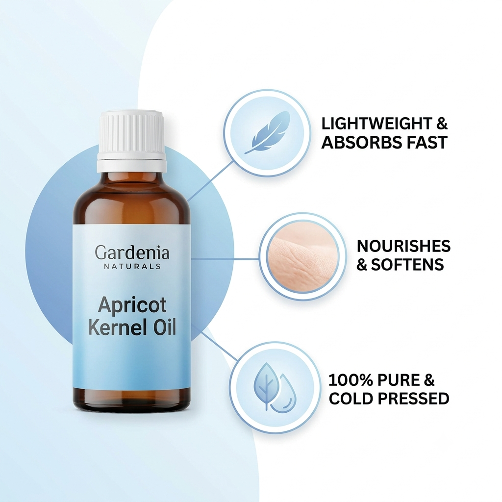 Apricot Kernel Oil (Prunus armeniaca) – Lightweight Nourishing Oil for Sensitive Skin & Aromatherapy