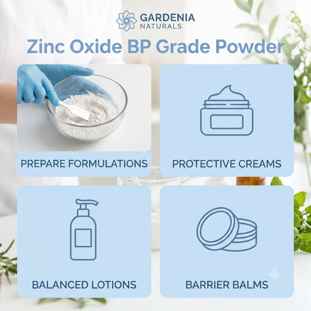 Zinc Oxide BP Grade Powder Natural Skin Protectant for Sunscreen Diaper Creams - Unscented natural cosmetic base cream for skincare formulations
