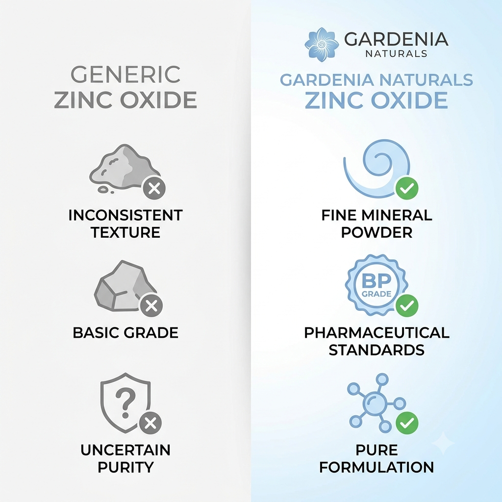 Zinc Oxide BP Grade Powder Natural Skin Protectant for Sunscreen Diaper Creams - Unscented natural cosmetic base cream for skincare formulations