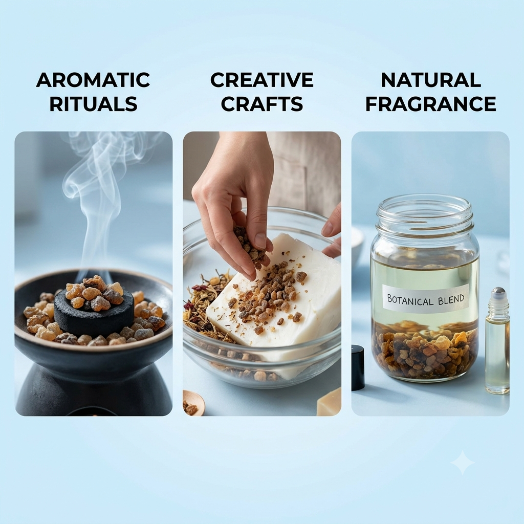 Myrrh Granules Deeply Resinoid Grounding Oil for Skincare Meditation - Pure natural carrier oil for skincare and aromatherapy