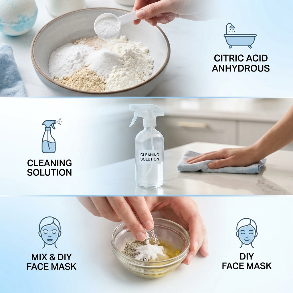 Citric Acid Anhydrous Food Grade Fizzy Ingredient for Bath Bombs Preserving - Natural ingredient for professional and DIY cosmetic use