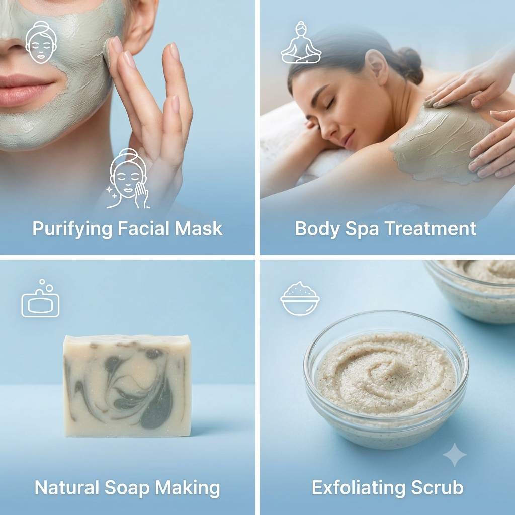 Green French Clay Detoxifying Mineral Clay for Face Masks Body Wraps - Natural ingredient for professional and DIY cosmetic use