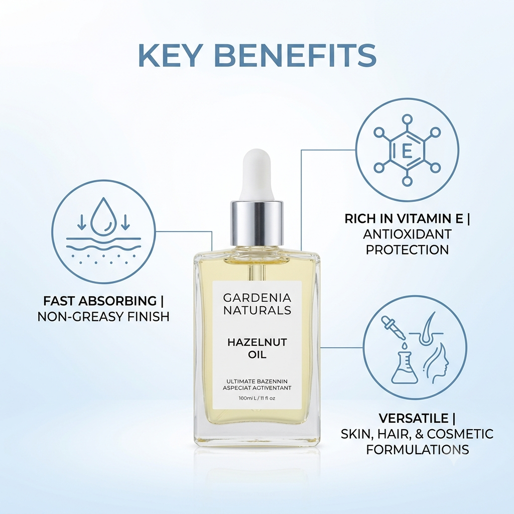 Hazelnut Oil – Pore-Refining Hazelnut Oil for Oily Skin & Fine Texture Aromatherapy