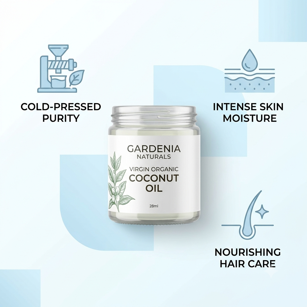 Coconut Oil Virgin Organic (Cocos nucifera) – Certified Organic Virgin Coconut Oil for Raw Beauty