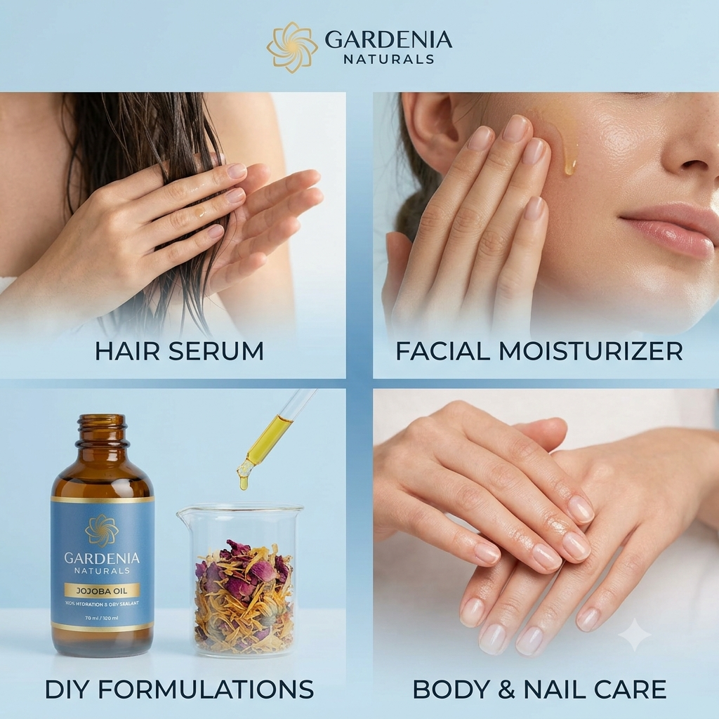 Jojoba Oil (Simmondsia chinesis) – Pure Liquid Jojoba Wax for Sebum Balance & Long-Life Stability