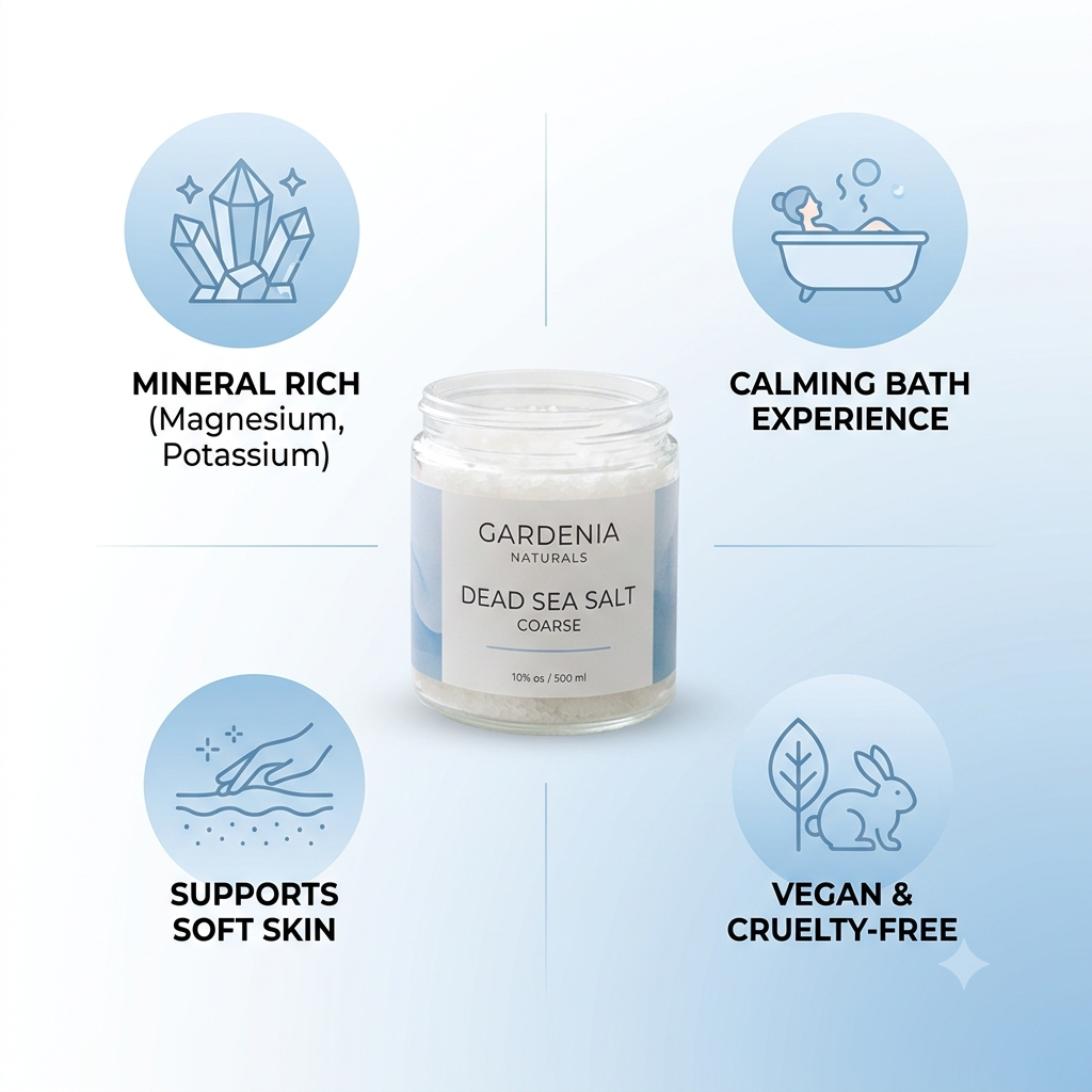 Dead Sea Salt Coarse MineralRich Therapeutic Salt for Bath Soaks Pedicures - Mineral-rich natural bath salt for relaxation and detox