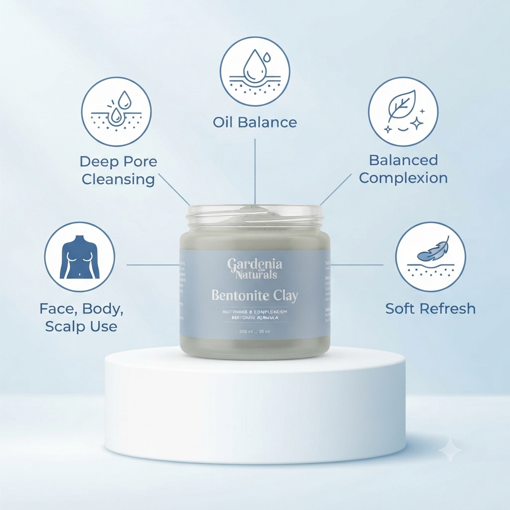 Bentonite Clay Deep Pore Cleansing Healing Clay for Facials Detox Baths - Natural ingredient for professional and DIY cosmetic use