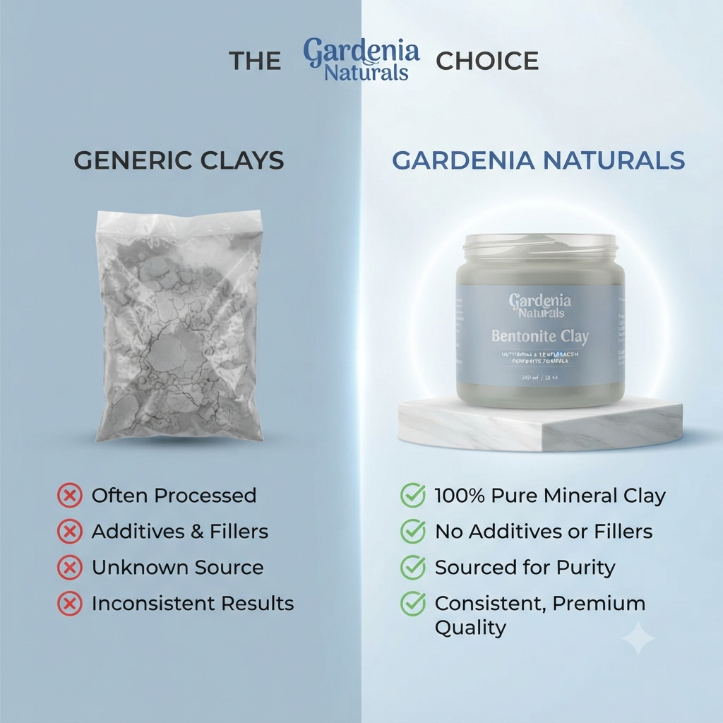 Bentonite Clay Deep Pore Cleansing Healing Clay for Facials Detox Baths - Natural ingredient for professional and DIY cosmetic use