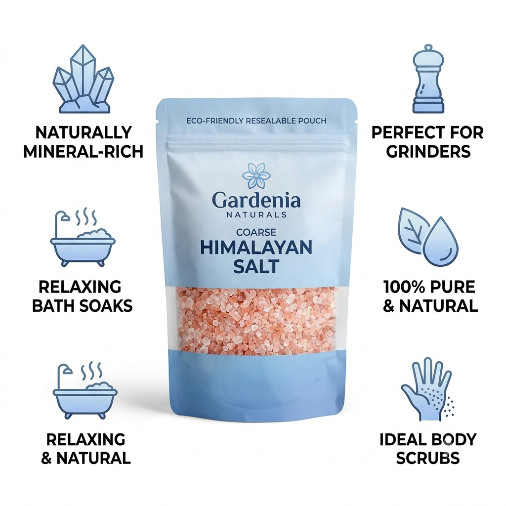 Pink Himalayan Salt Coarse Grade MineralRich Pure Rock Salt for Bath Soaks Grinders - Mineral-rich natural bath salt for relaxation and detox