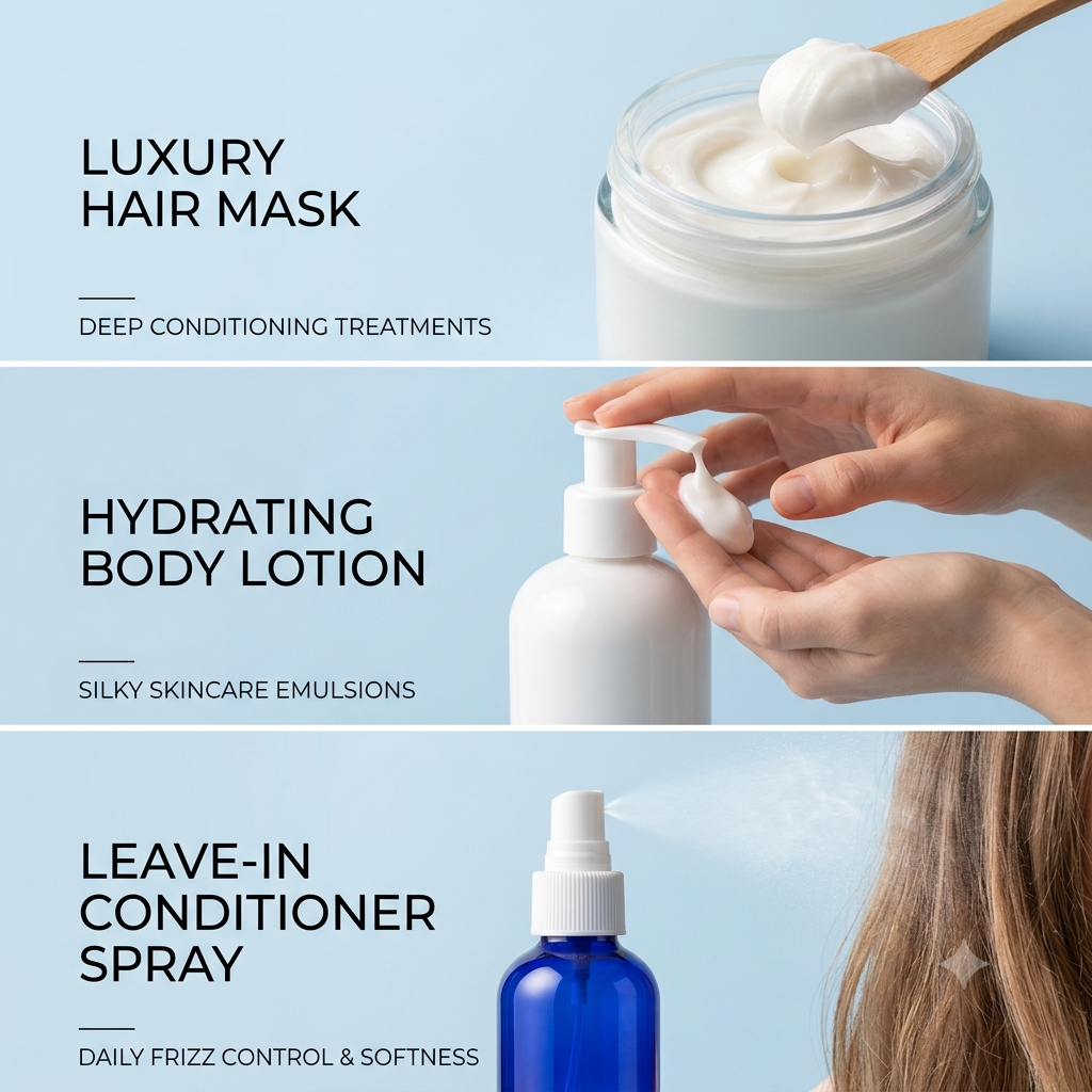 BTMS 25 Conditioning Emulsifying Wax Cationic Hair Conditioner Skin Lotion Emulsifier - SLS and Paraben free hair care base for sensitive scalp