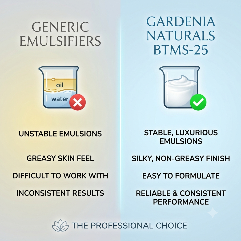 BTMS 25 Conditioning Emulsifying Wax Cationic Hair Conditioner Skin Lotion Emulsifier - SLS and Paraben free hair care base for sensitive scalp