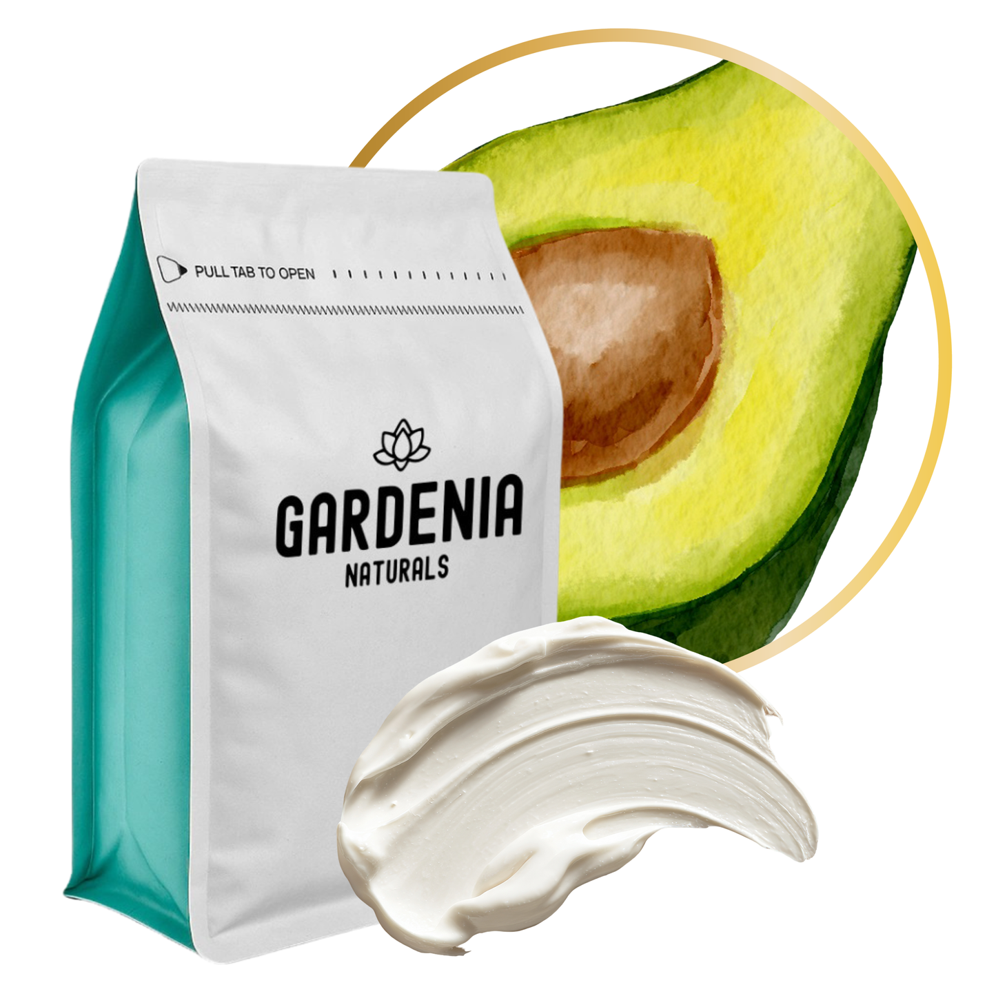 Avocado Base Cream Deep Hydration Moisturiser for Dry Sensitive Skin - Unscented natural cosmetic base cream for skincare formulations