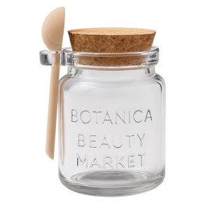 100ml wide-mouth clear glass salt jar without lid for bath salts, sugar scrubs, and kitchen spices.
